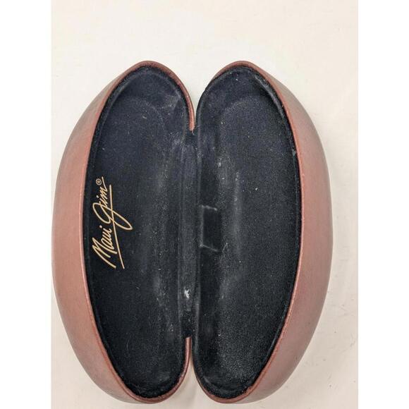 Maui Jim Brown Faux Leather Sunglasses Hard Shell Clamshell Case Only - Picture 4 of 4